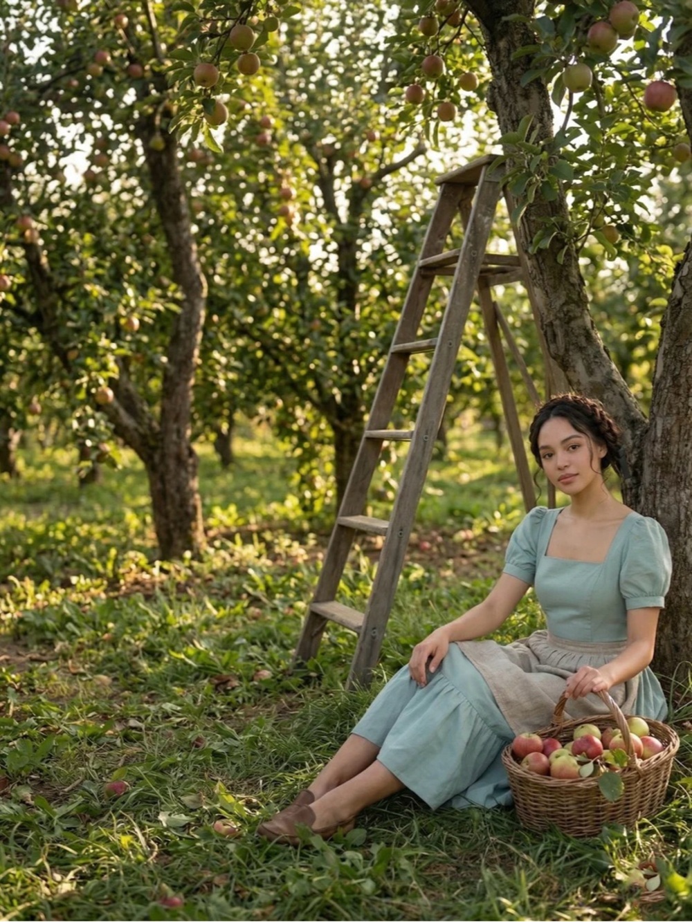 Hearts and Found Isadora Jade Green Solid Cotton Dress - Picture 6 of 8